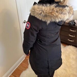 Women's Canada Goose Black Parka with Fur Trim